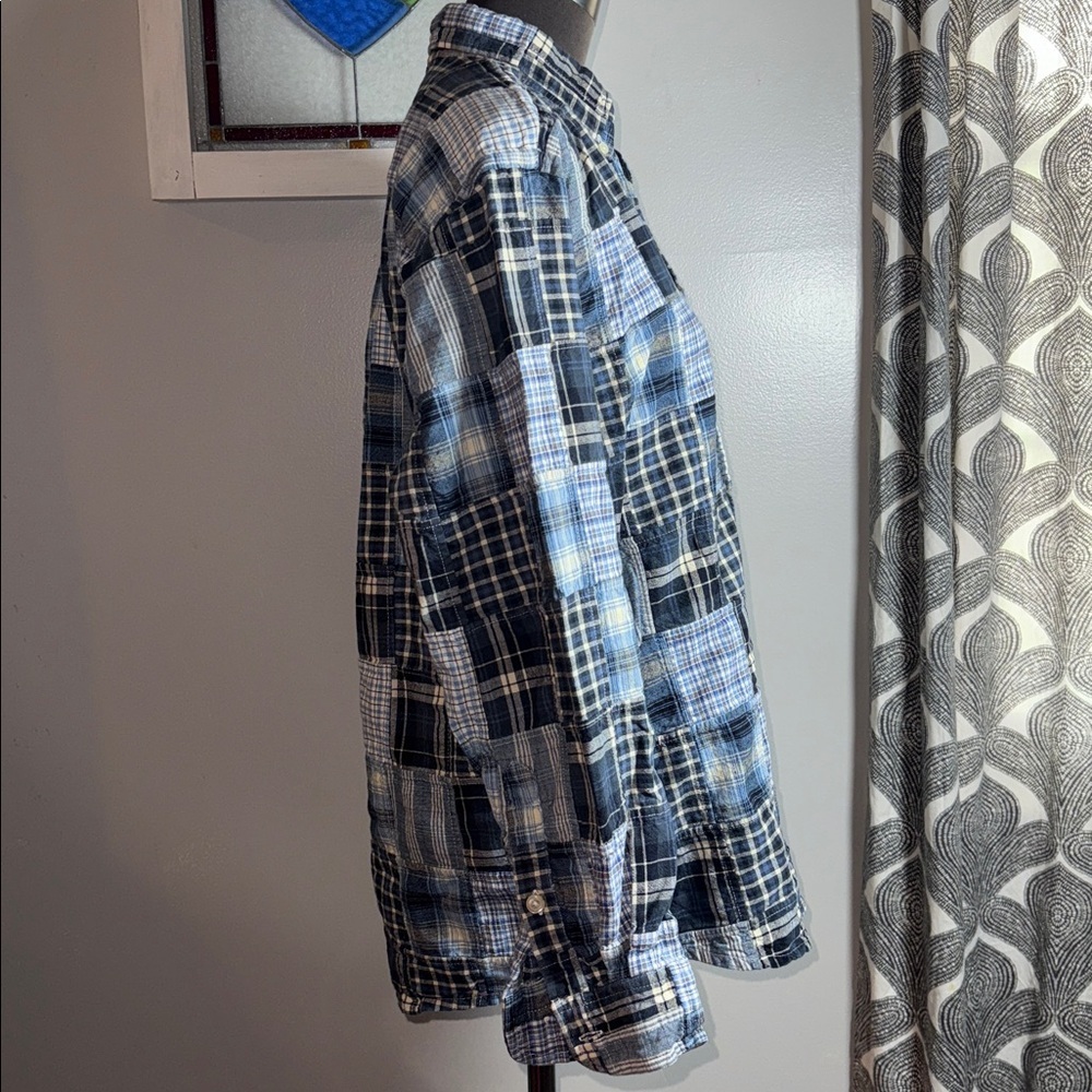 Orvis Madras Plaid Patchwork Button Down Shirt SZ… - image 5